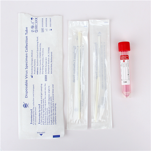 Sterile 3ML Virus Collection Tube VTM with Oral & Nasal Swab