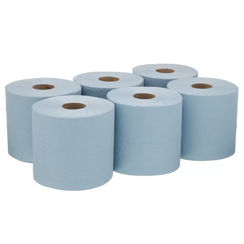 WypAll® Industrial Wiping Paper L20 Centrefeed 7302 - 6 rolls x 380 sheets, 2 ply, blue - Image 3
