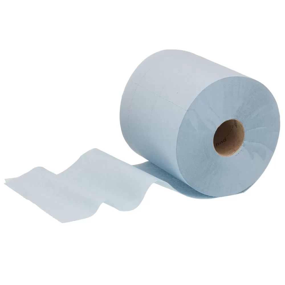 WypAll® Industrial Wiping Paper L20 Centrefeed 7302 - 6 rolls x 380 sheets, 2 ply, blue - Image 2